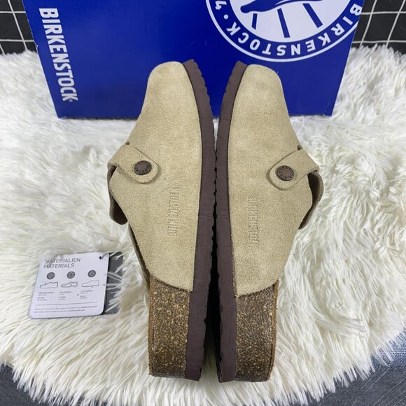 Birkenstock Boston taupe suede mule clogs - Picture 4 of 9
